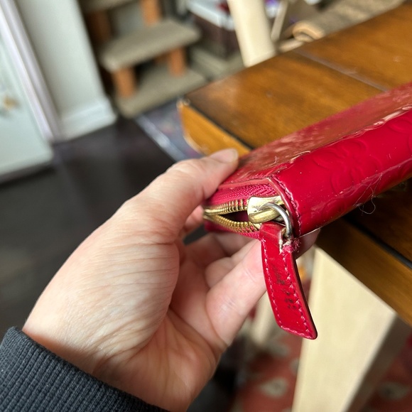 Coach Long Ziparound Patent Leather Red Wallet - Picture 5 of 6